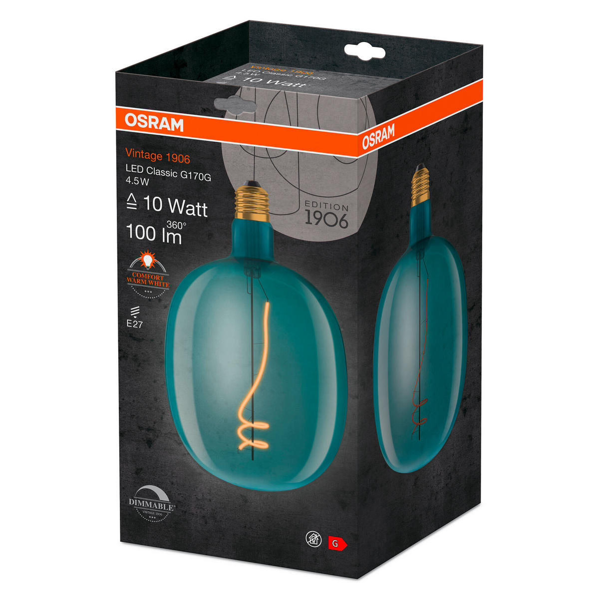 LED-LEUCHTMITTEL   E27 4,5 W  - Blau, Basics, Glas (17/27cm) - Ledvance