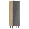 GERÄTEUMBAUSCHRANK 60/211,8/58,1 cm  in Anthrazit, Wildeiche  - Wildeiche/Edelstahlfarben, Basics, Holzwerkstoff/Metall (60/211,8/58,1cm) - Optifit