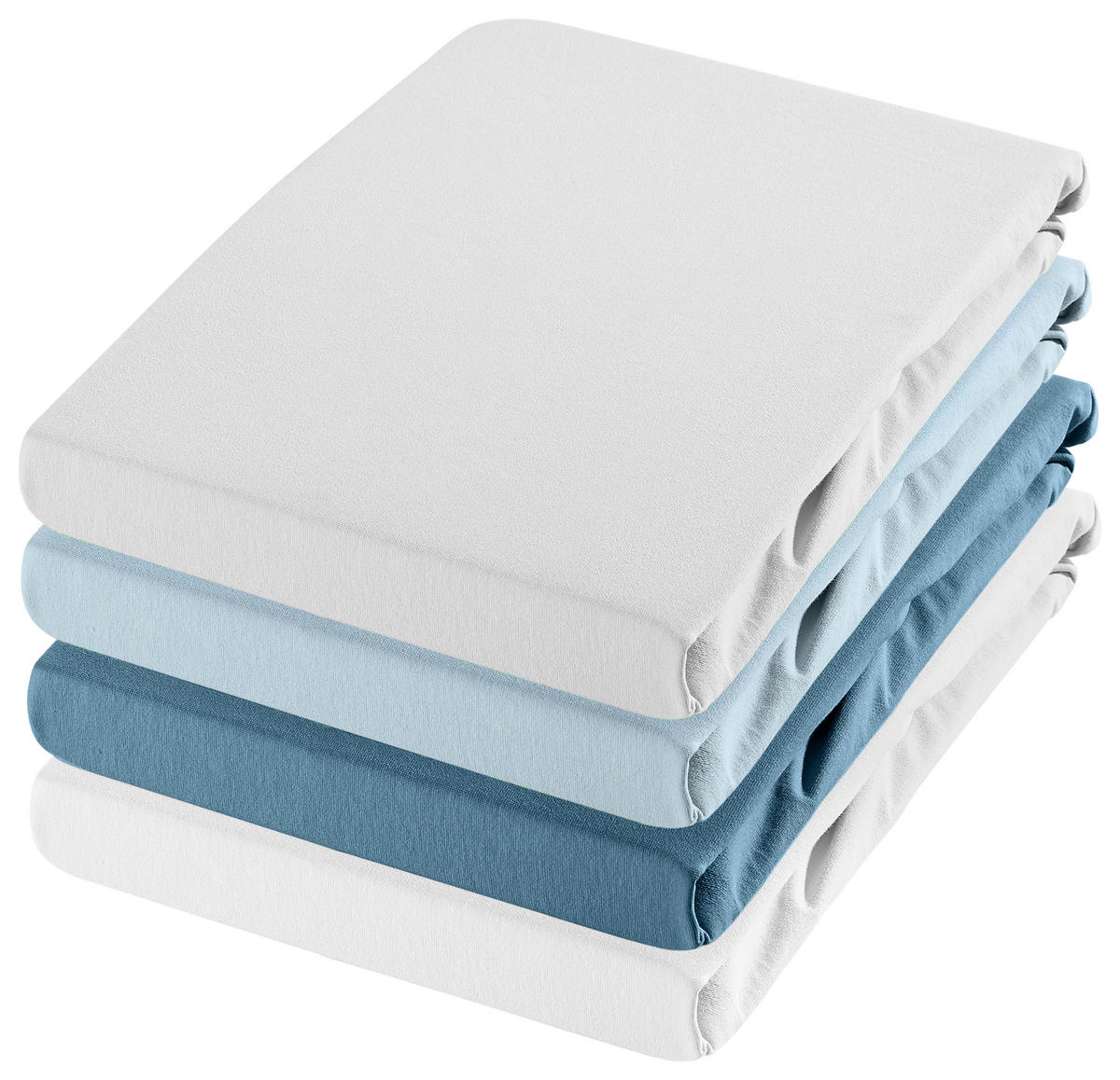 SPANNBETTTUCH FLORENZ Jersey  - Weiß, Basics, Textil (90-100/200-220cm) - Novel