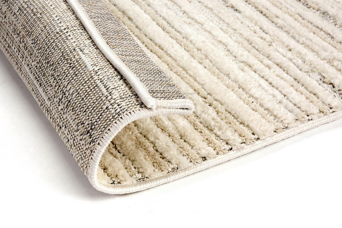 WEBTEPPICH 133/190 cm Lou Creme, Grau rechteckig  - Creme/Grau, Basics, Kunststoff/Textil (133/190cm) - Astra