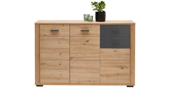 SIDEBOARD 137,6/88,7/38 cm  - Anthrazit/Eiche Artisan, KONVENTIONELL, Holzwerkstoff/Kunststoff (137,6/88,7/38cm) - Xora