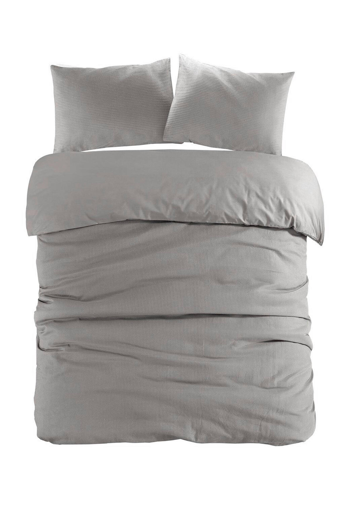 BETTWÄSCHE 2-teilig Flachgewebe 140/200 cm  - Anthrazit, Basics, Textil (140/200cm) - Kayoom