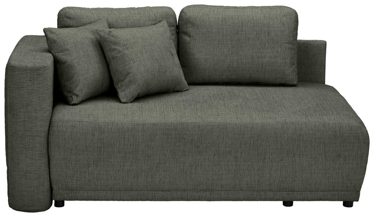 CHAISELONGUE in Chenille Dunkelgrün  - Dunkelgrün/Schwarz, Konventionell, Kunststoff/Textil (93/73/171cm) - MID.YOU