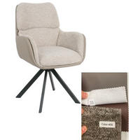 ARMLEHNSTUHL  in Eisen Webstoff  - Schwarz/Braun, MODERN, Textil/Metall (61/91/65cm) - MID.YOU