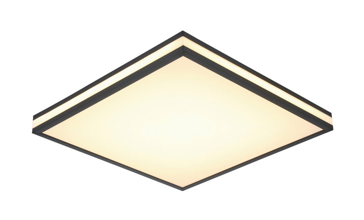 STROPNÉ LED SVIETIDLO, 45/45/7,5 cm - čierna/biela, Lifestyle, kov/plast (45/45/7,5cm) - Novel