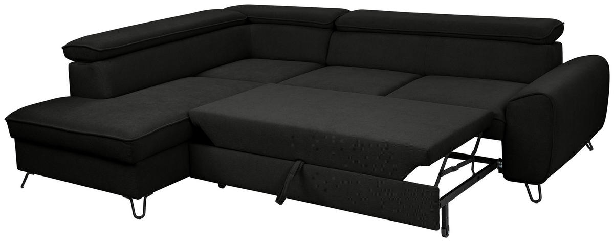 Freisteller von Stylife ECKSOFA inkl. Funktion Idylla Schwarz Flachgewebe.
