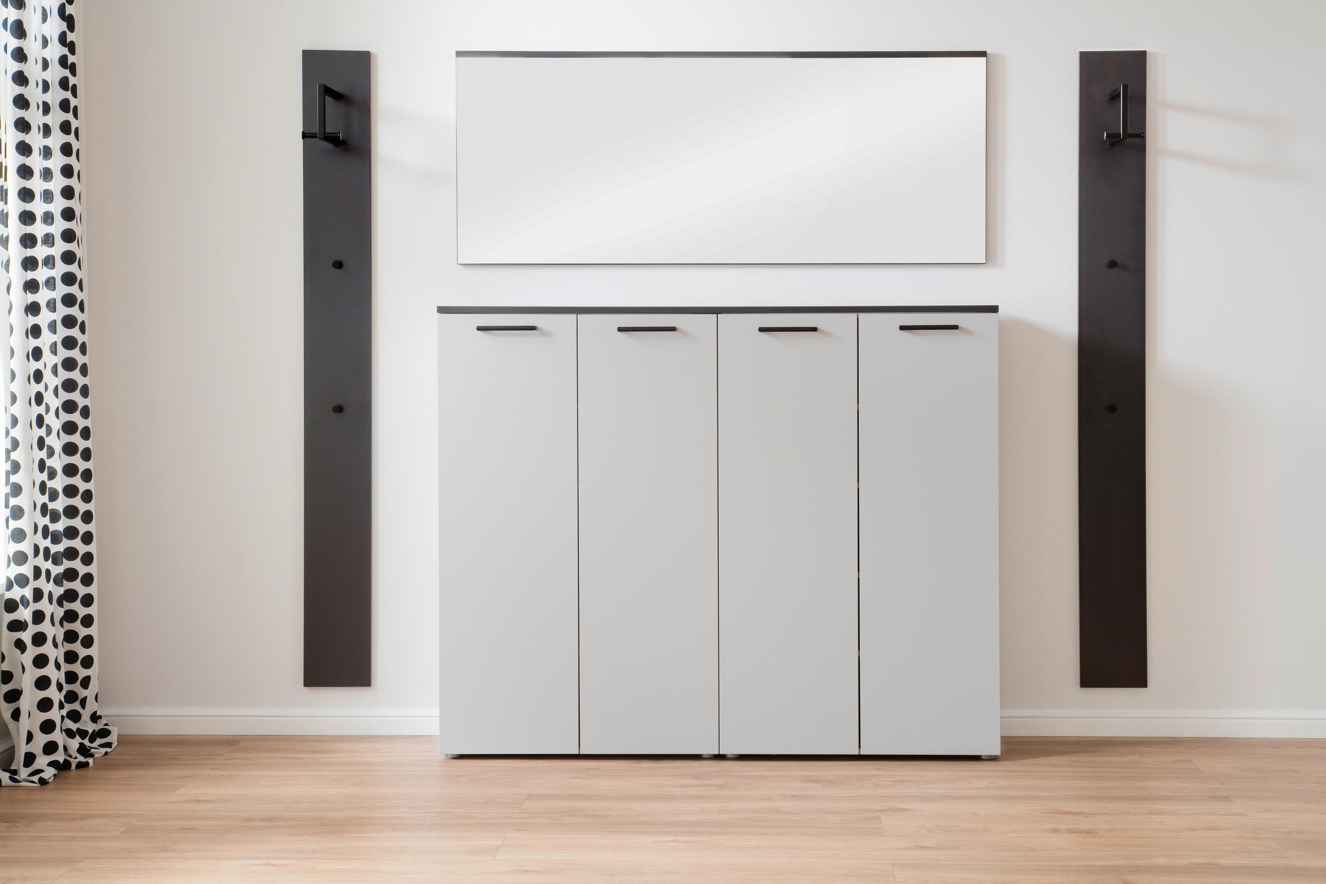 GARDEROBE 4-teilig  in 220/200/38 cm  - Anthrazit/Grau, KONVENTIONELL, Holzwerkstoff (220/200/38cm) - Moderano