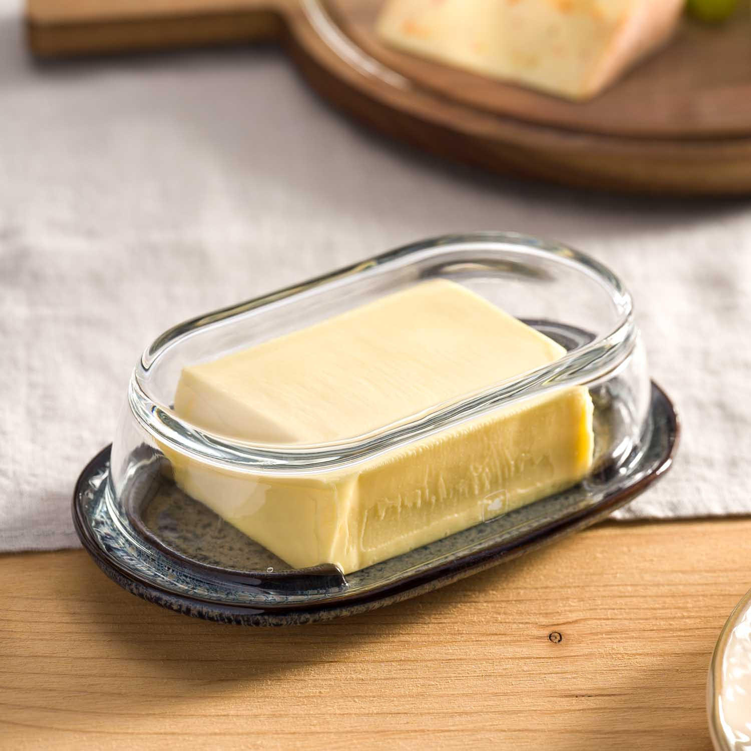 BUTTERDOSE Glas, Keramik  - Anthrazit, LIFESTYLE, Glas/Keramik (20,6/7,7/12,6cm) - Leonardo