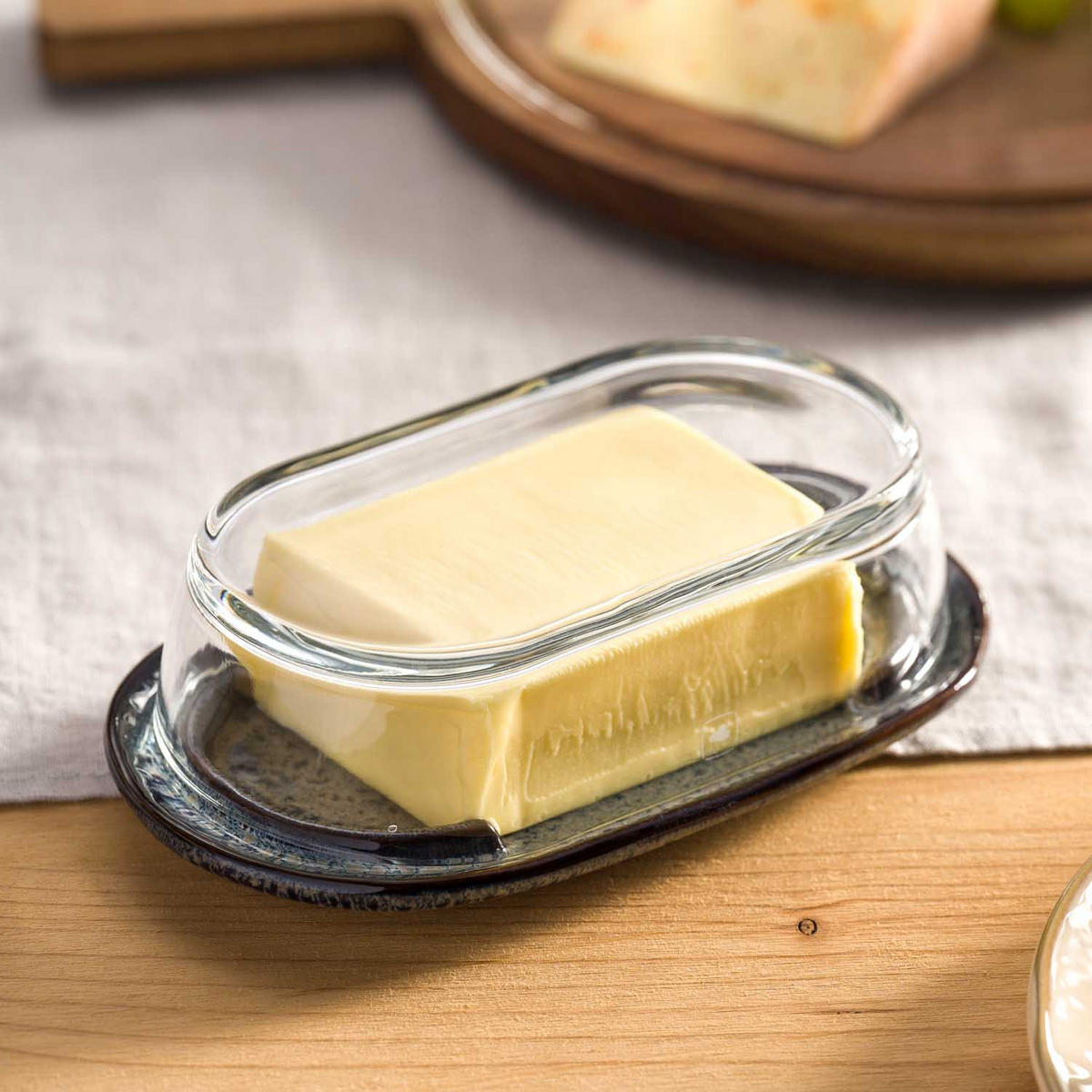BUTTERDOSE Glas, Keramik  - Anthrazit, LIFESTYLE, Glas/Keramik (20,6/7,7/12,6cm) - Leonardo