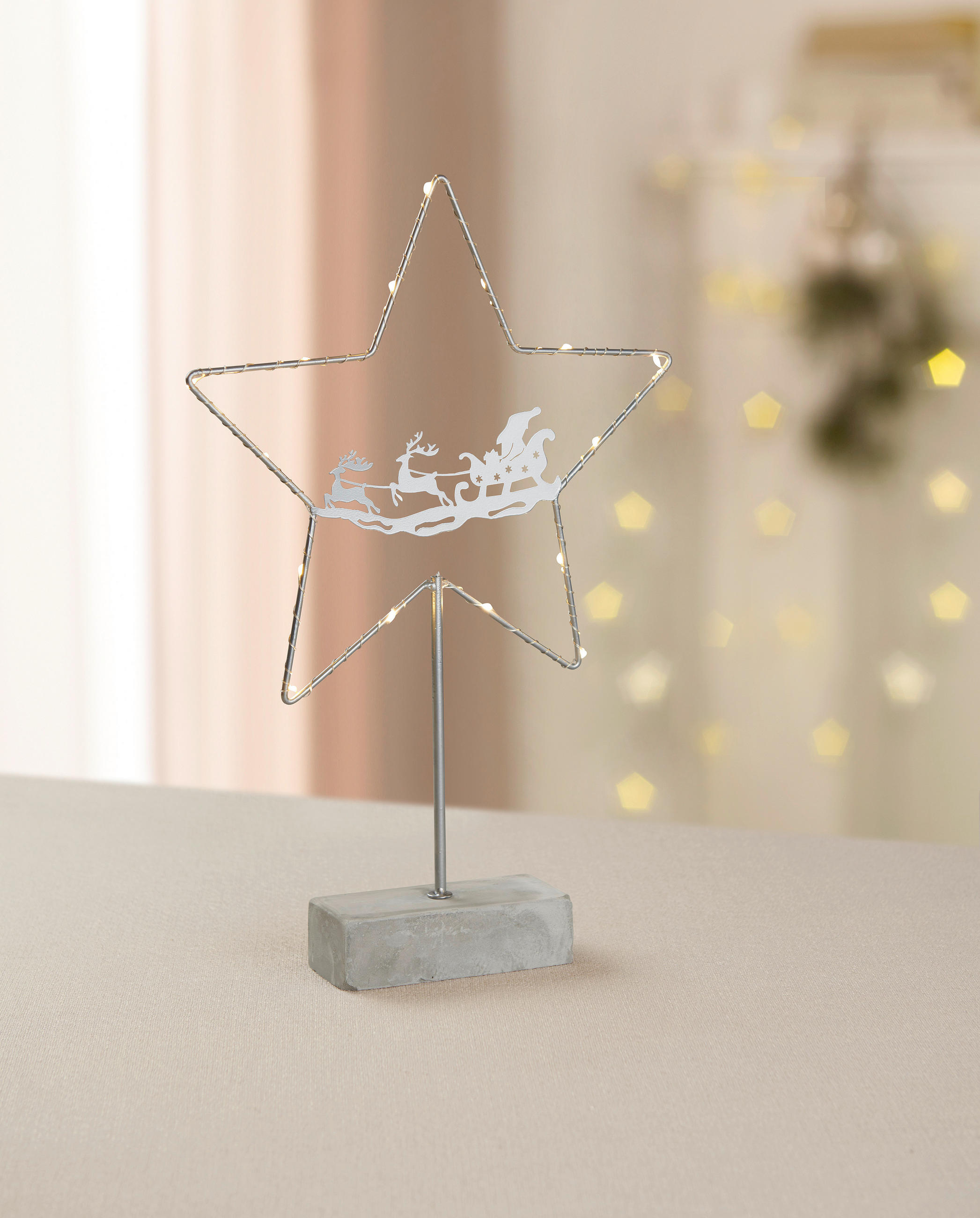 STEA DECORATIVĂ - argintiu, Konventionell, metal/piatră (40cm) - X-Mas