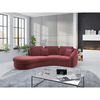 ECKSOFA JAZZ V Aubergine Samt  - Aubergine/Schwarz, MODERN, Kunststoff/Textil (230/266cm) - Sit & More