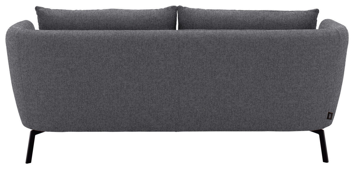 2,5-SITZER  in Flachgewebe Grau  - Schwarz/Grau, Design, Textil/Metall (190/71/91cm) - Schöner Wohnen