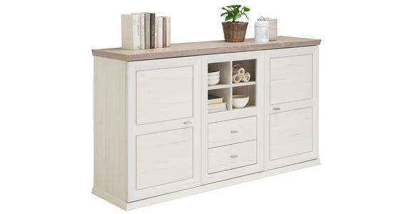 SIDEBOARD 160/88,3/42,5 cm - Weiß/Grau, LIFESTYLE, Holzwerkstoff/Metall (160/88,3/42,5cm) - Hom`in