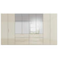 DREHTÜRENSCHRANK 400/235/61 cm,  in Champagner, 8-türig  - Champagner, Basics, Glas/Holzwerkstoff (400/235/61cm) - Novel