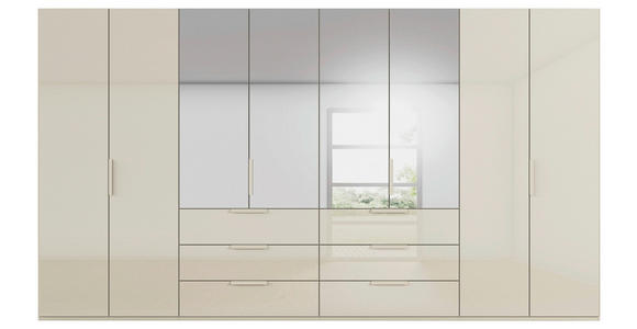 DREHTÜRENSCHRANK 400/235/61 cm,  in Champagner, 8-türig  - Champagner, Basics, Glas/Holzwerkstoff (400/235/61cm) - Novel
