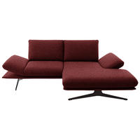 ECKSOFA  in Flachgewebe Rot  234/155 cm  - Rot/Schwarz, Design, Textil/Metall (234/155cm) - Dieter Knoll