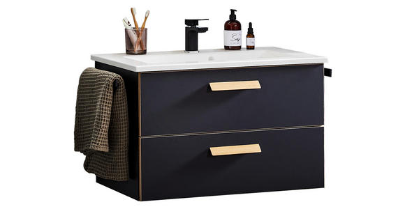 WASCHTISCHKOMBI 78 cm - Eichefarben/Schwarz, MODERN, Holz/Holzwerkstoff (78cm) - Dieter Knoll
