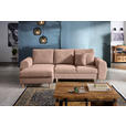 ECKSOFA in Webstoff Altrosa  - Altrosa/Naturfarben, KONVENTIONELL, Holz/Textil (145/250cm) - Carryhome