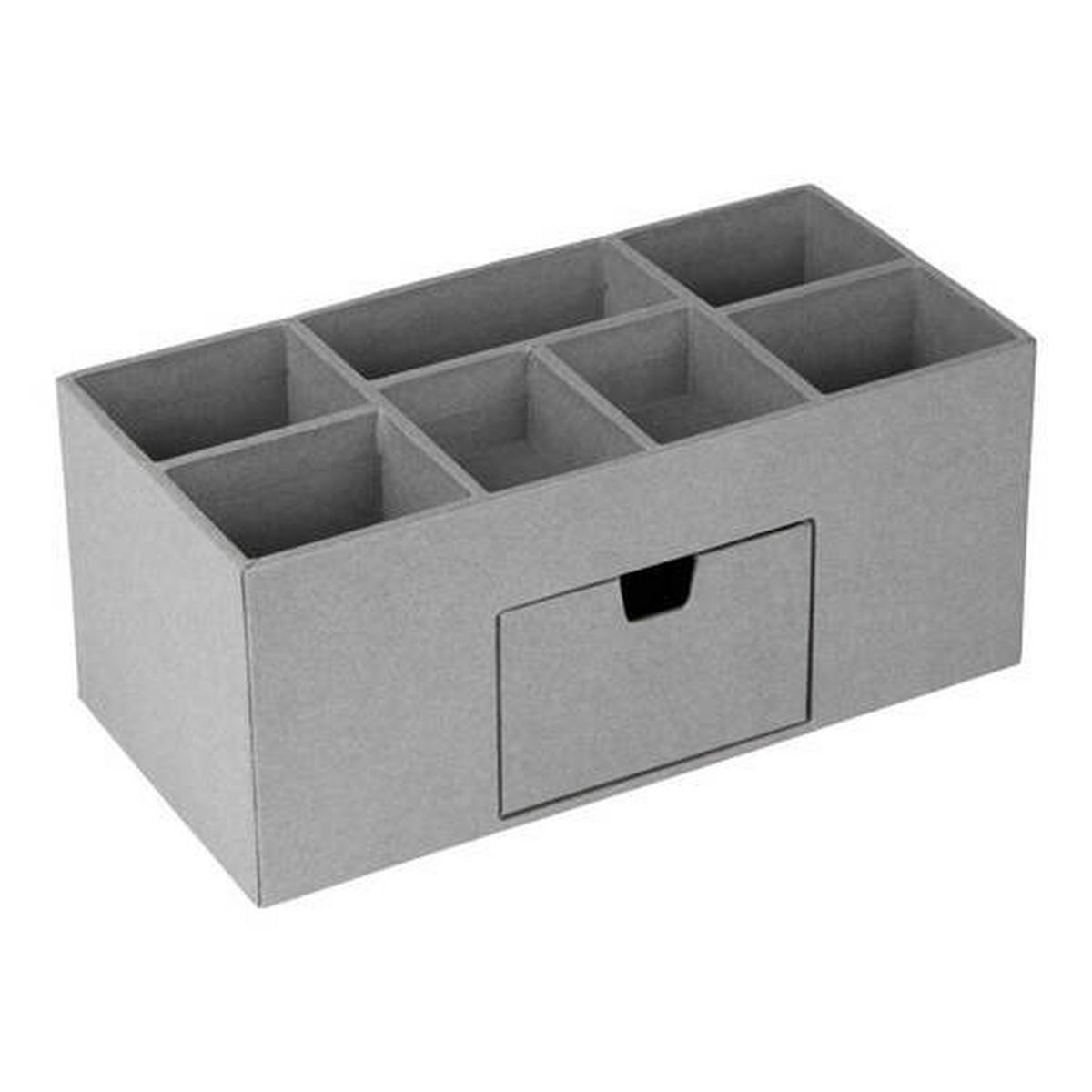 ASZTALRENDSZEREZŐ - szürke, Basics, karton/papír (24/12/10cm)
