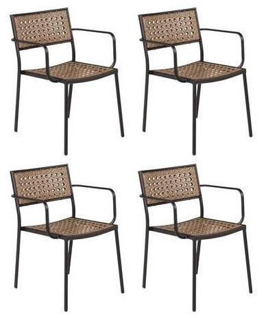 Gardenson Gartenstuhl-Set Schwarz 56x80x59 cm