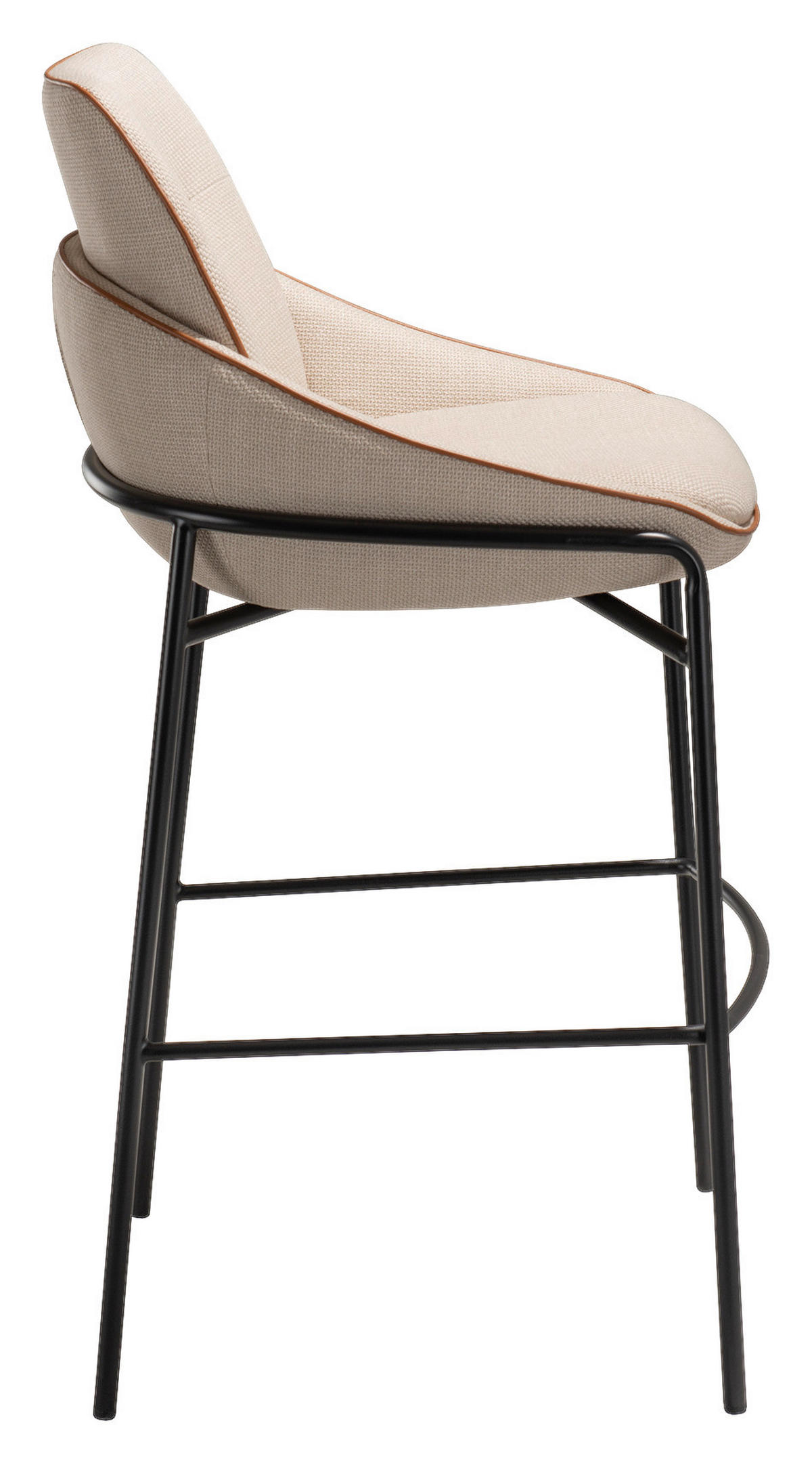 BARHOCKER in Metall, Textil Beige  - Beige/Schwarz, Design, Textil/Metall (51,5/106/58cm) - Lomoco