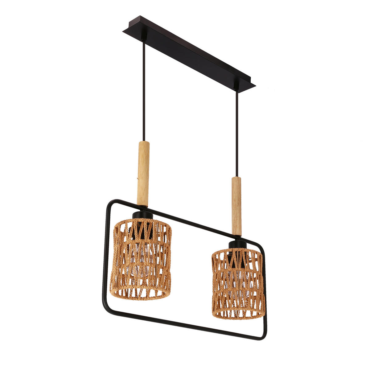 PENDELLAMPA Crown 50 cm  - beige/svart, Natur, metall/textil (50cm)