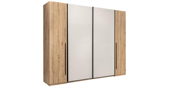 DREHTÜRENSCHRANK  in Kaschmir, Eiche Artisan  - Kaschmir/Schwarz, KONVENTIONELL, Holzwerkstoff/Metall (270/225/61cm) - Carryhome