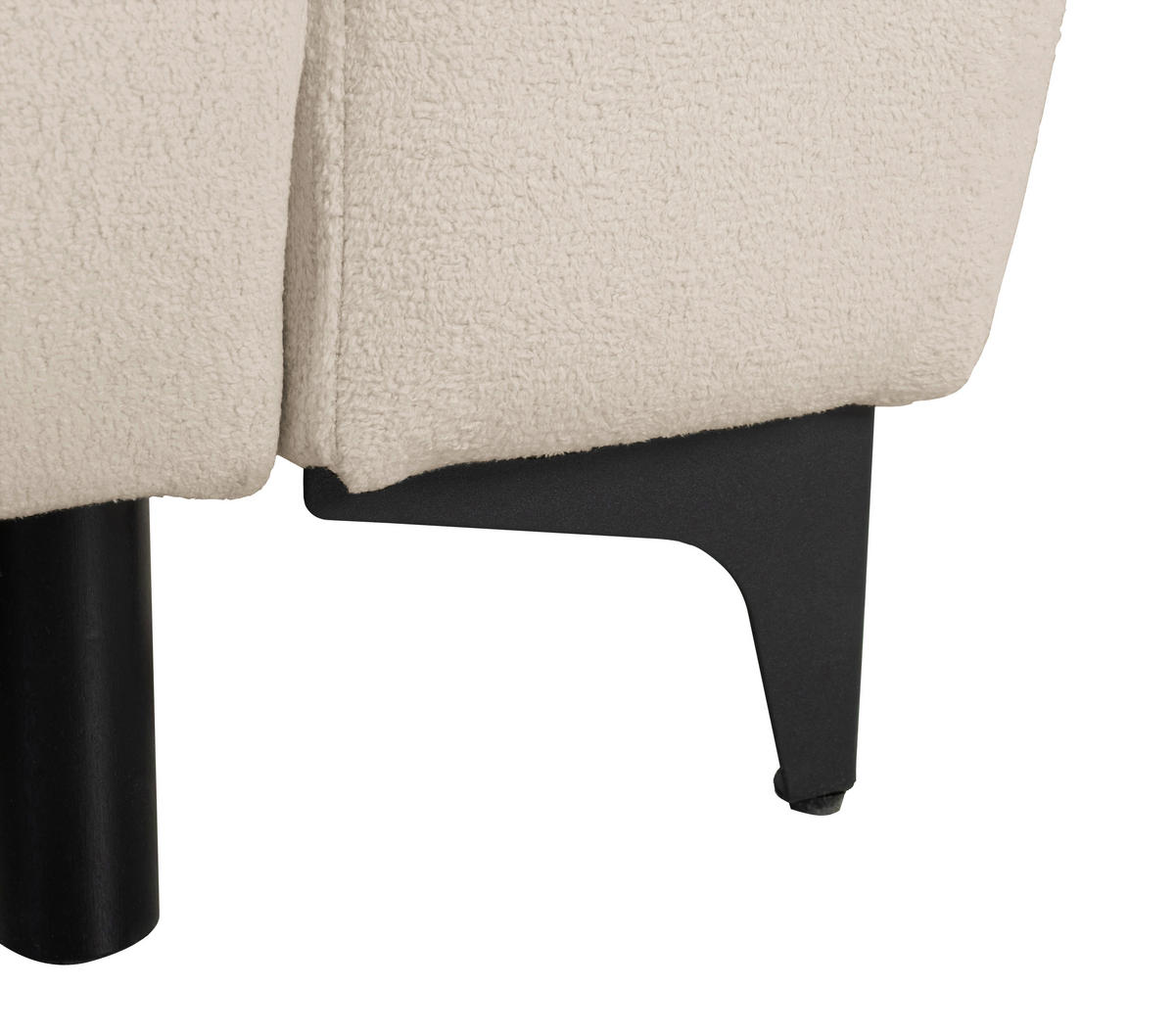 ECKSOFA Moli Taupe Bouclé  - Taupe/Schwarz, Design, Textil/Metall (236/148cm) - MID.YOU