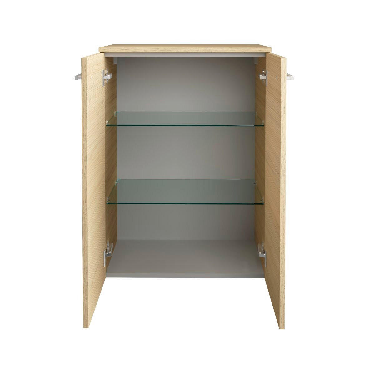 MIDISCHRANK 60,2/82,6/32 cm  - Chromfarben/Eichefarben, Basics, Glas/Holzwerkstoff (60,2/82,6/32cm) - MID.YOU