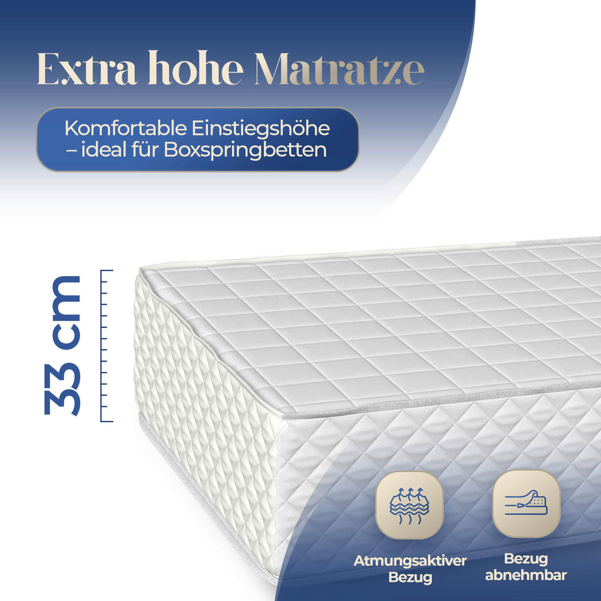 BOXSPRINGMATRATZE 80/200 cm, Höhe ca.: 35 cm,  - Weiß, Basics, Textil (80/200cm) - Chameo