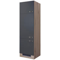 GERÄTEUMBAUSCHRANK 60/200/57 cm  in Eiche San Remo, Dunkelgrau  - Edelstahlfarben/Dunkelgrau, MODERN, Holzwerkstoff/Metall (60/200/57cm) - FlexWell