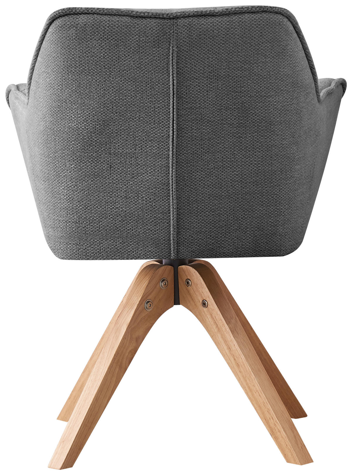 STOLIČKA S PODRÚČKAMI, textilný výplet, sivá - svetlohnedá/sivá, Modern, drevo/textil (63/84/61cm) - MID.YOU