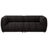 SOFA in Struktur Braun  - Schwarz/Braun, Design, Holz/Textil (240/80/95cm) - MID.YOU
