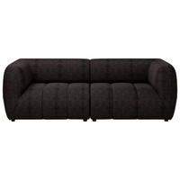 SOFA in Struktur Braun  - Schwarz/Braun, Design, Holz/Textil (240/80/95cm) - MID.YOU