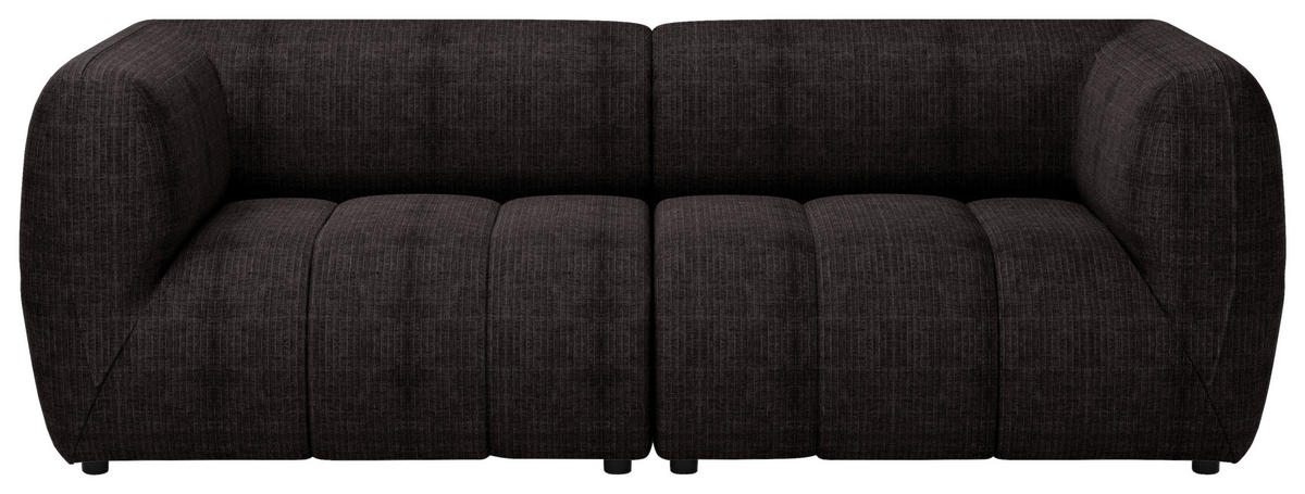 SOFA in Struktur Braun  - Schwarz/Braun, Design, Holz/Textil (240/80/95cm) - MID.YOU