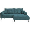 ECKSOFA in Cord Petrol  - Petrol/Schwarz, Konventionell, Textil/Metall (250/185cm) - Carryhome