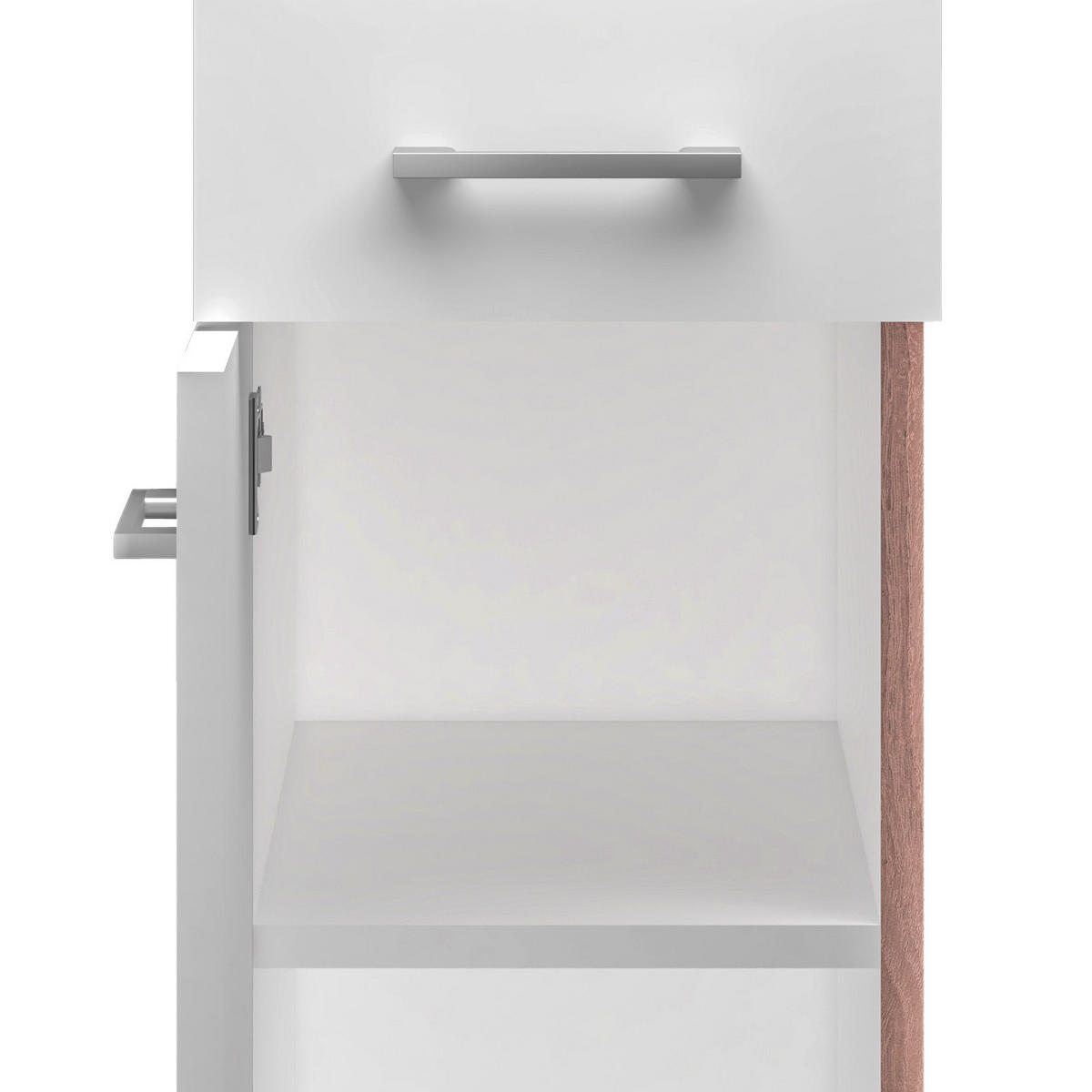 KÜCHENUNTERSCHRANK 30/85/57 cm  in Weiß, Sonoma Eiche  - Alufarben/Weiß, KONVENTIONELL, Holzwerkstoff/Kunststoff (30/85/57cm) - FlexWell