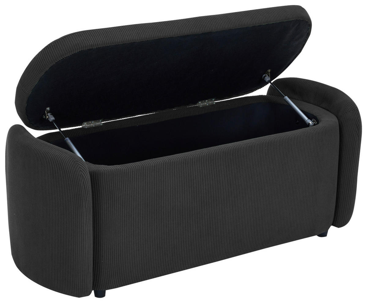 HOCKERBANK in Textil Grau  - Schwarz/Grau, Design, Kunststoff/Textil (114/47/42cm) - P & B