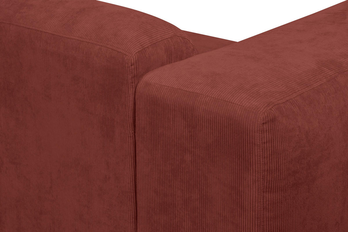 ECKSOFA HANNAH Rot Cord  - Rot/Schwarz, Design, Kunststoff/Textil (343/170cm) - MID.YOU