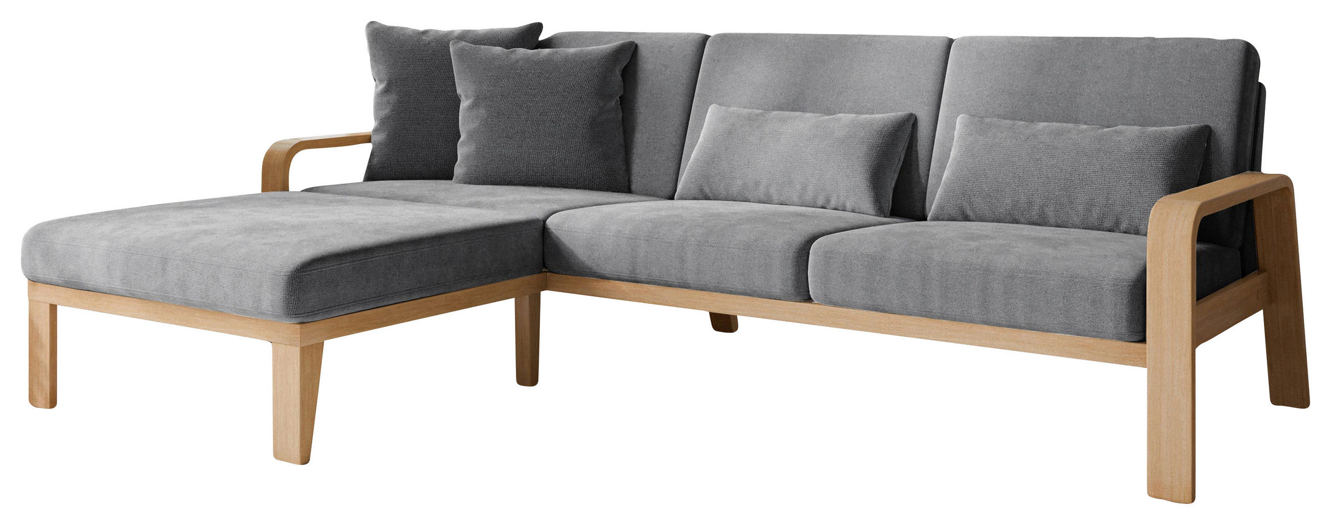 ECKSOFA in Struktur Grau  - Naturfarben/Grau, Konventionell, Holz/Textil (178/264cm) - Sit & More