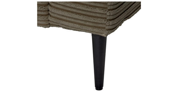 ECKSOFA Braun Cord - Schwarz/Braun, KONVENTIONELL, Textil/Metall (173/276cm) - Carryhome