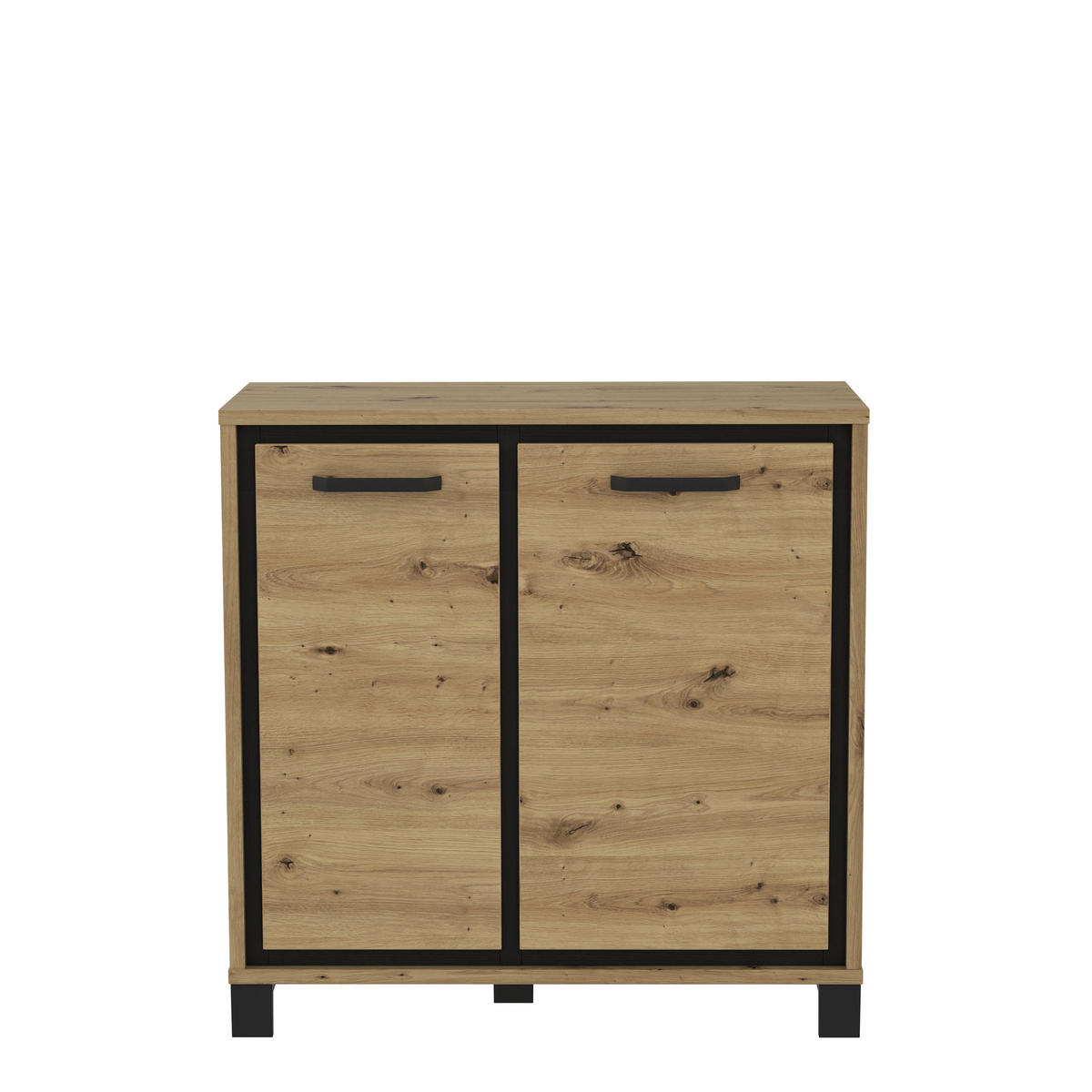 KOMMODE  in 91,4/91,2/41,5 cm  - Eichefarben/Schwarz, MODERN, Holzwerkstoff/Kunststoff (91,4/91,2/41,5cm) - MID.YOU