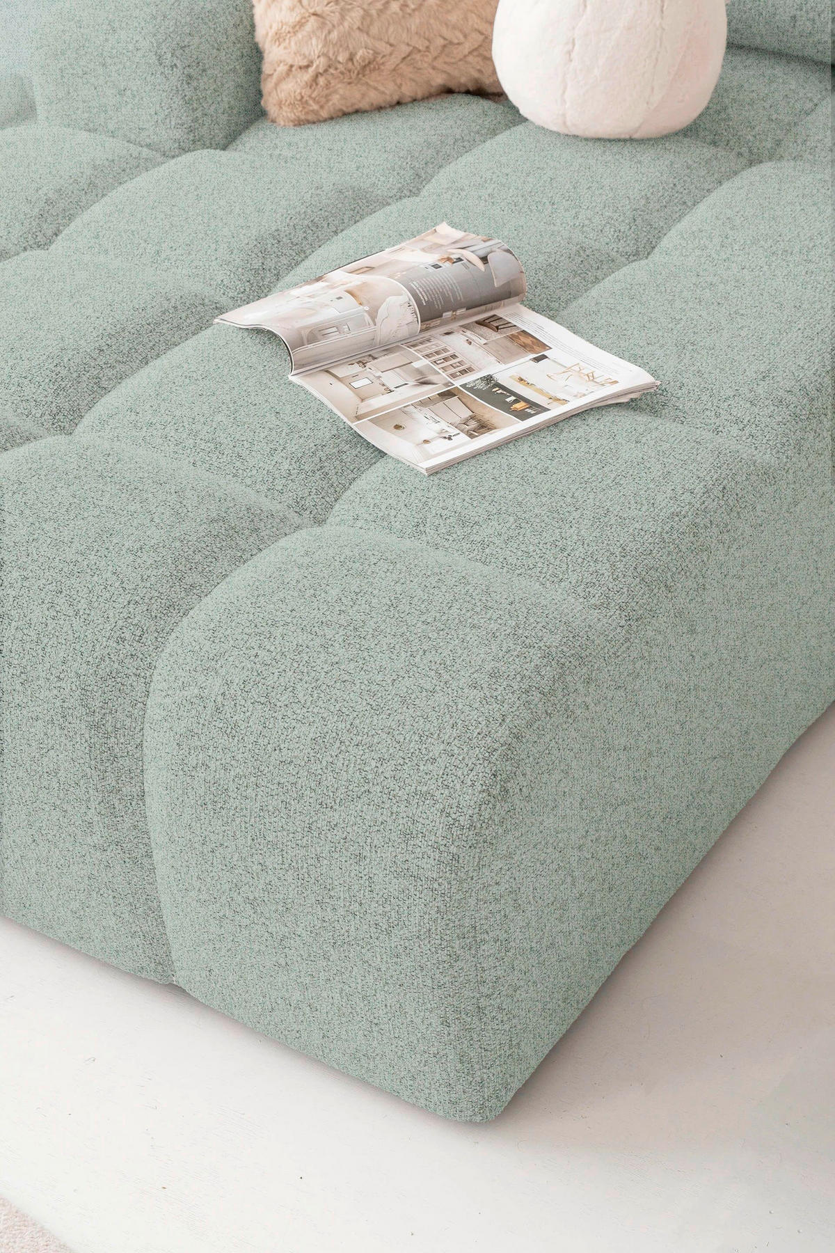 WOHNLANDSCHAFT in Türkis  - Türkis/Schwarz, Design, Kunststoff/Textil (184/333/213cm) - MID.YOU