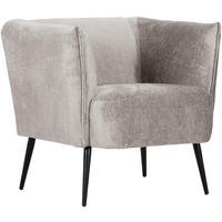 SESSEL in Chenille Hellgrau  - Hellgrau/Schwarz, Design, Textil/Metall (76/73/76cm) - Landscape