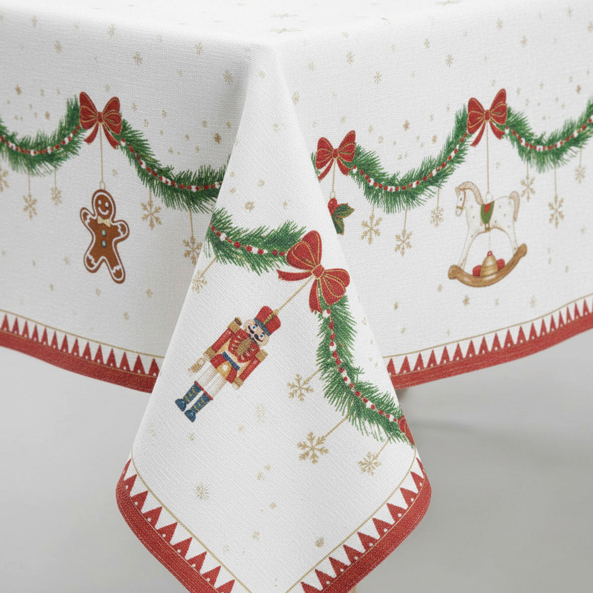 TISCHDECKE Magie de Noel 180/145 cm  - Smaragdgrün/Rot, Basics, Textil (180/145cm) - POZZI AND EASY LIFE