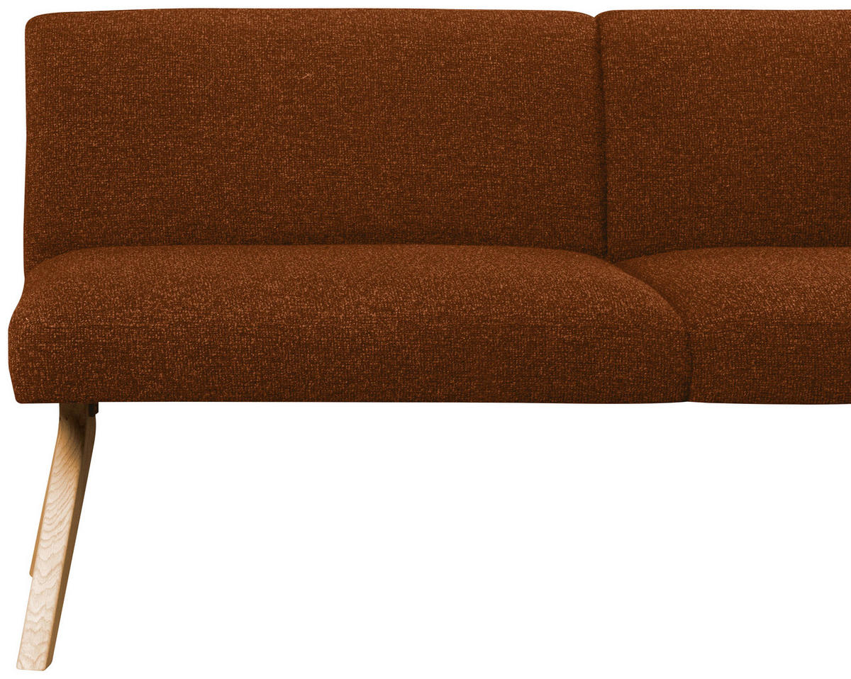 ECKBANK 238/172 cm Webstoff Haselnussfarben Eiche vollmassiv   - Eichefarben/Haselnussfarben, KONVENTIONELL, Holz/Textil (238/172cm) - Linea Natura