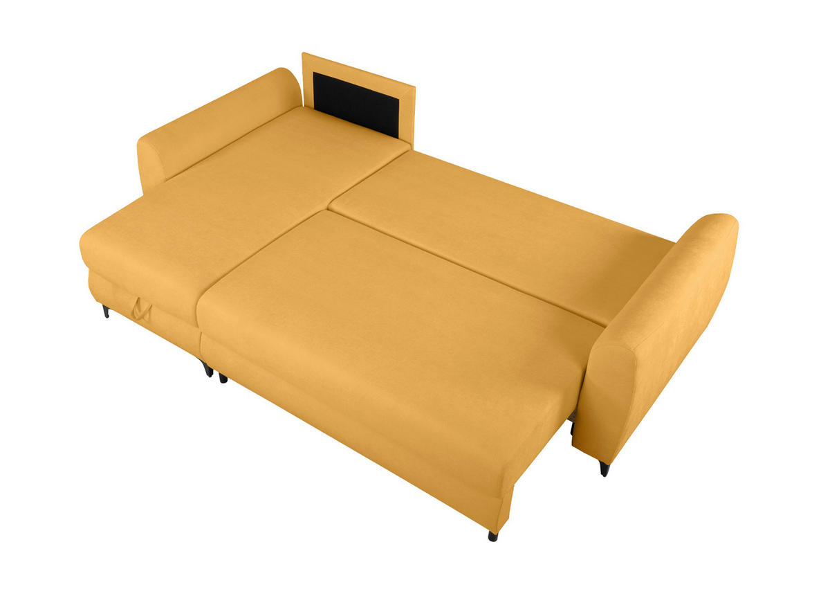ECKSOFA Moli Gelb  - Gelb/Schwarz, Design, Textil/Metall (236/148cm) - MID.YOU