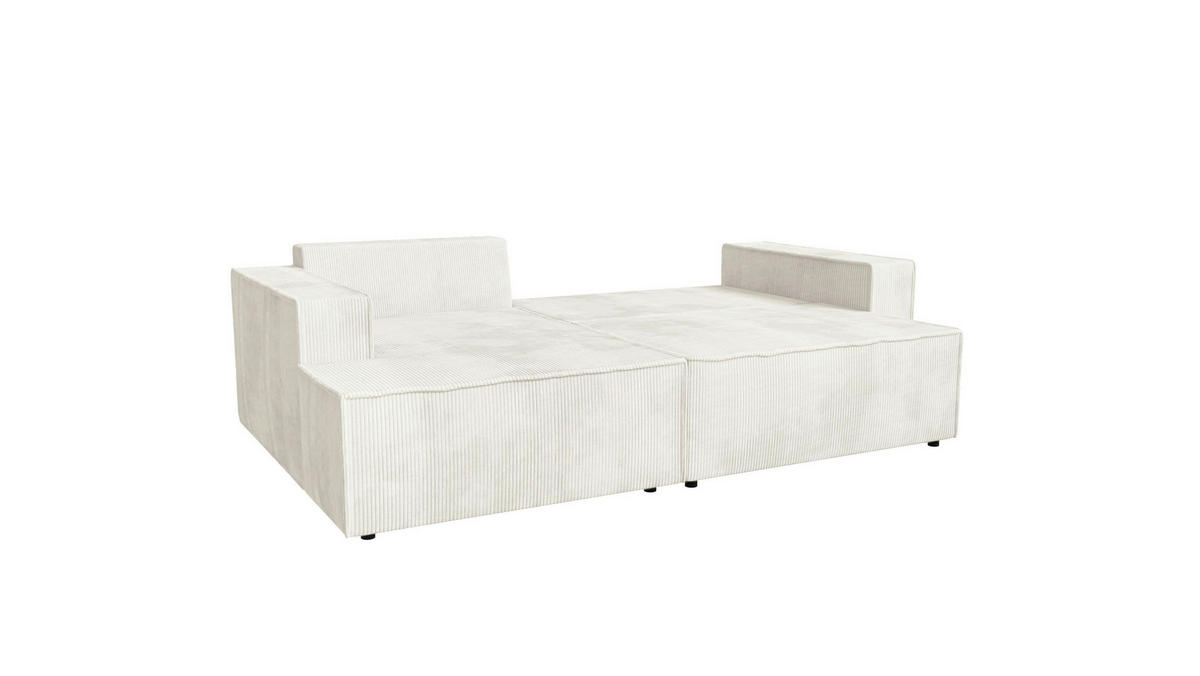 Ecksofa inkl. Funktion Beige Cord  - Beige/Schwarz, MODERN, Kunststoff/Textil (149/245cm) - Stylife