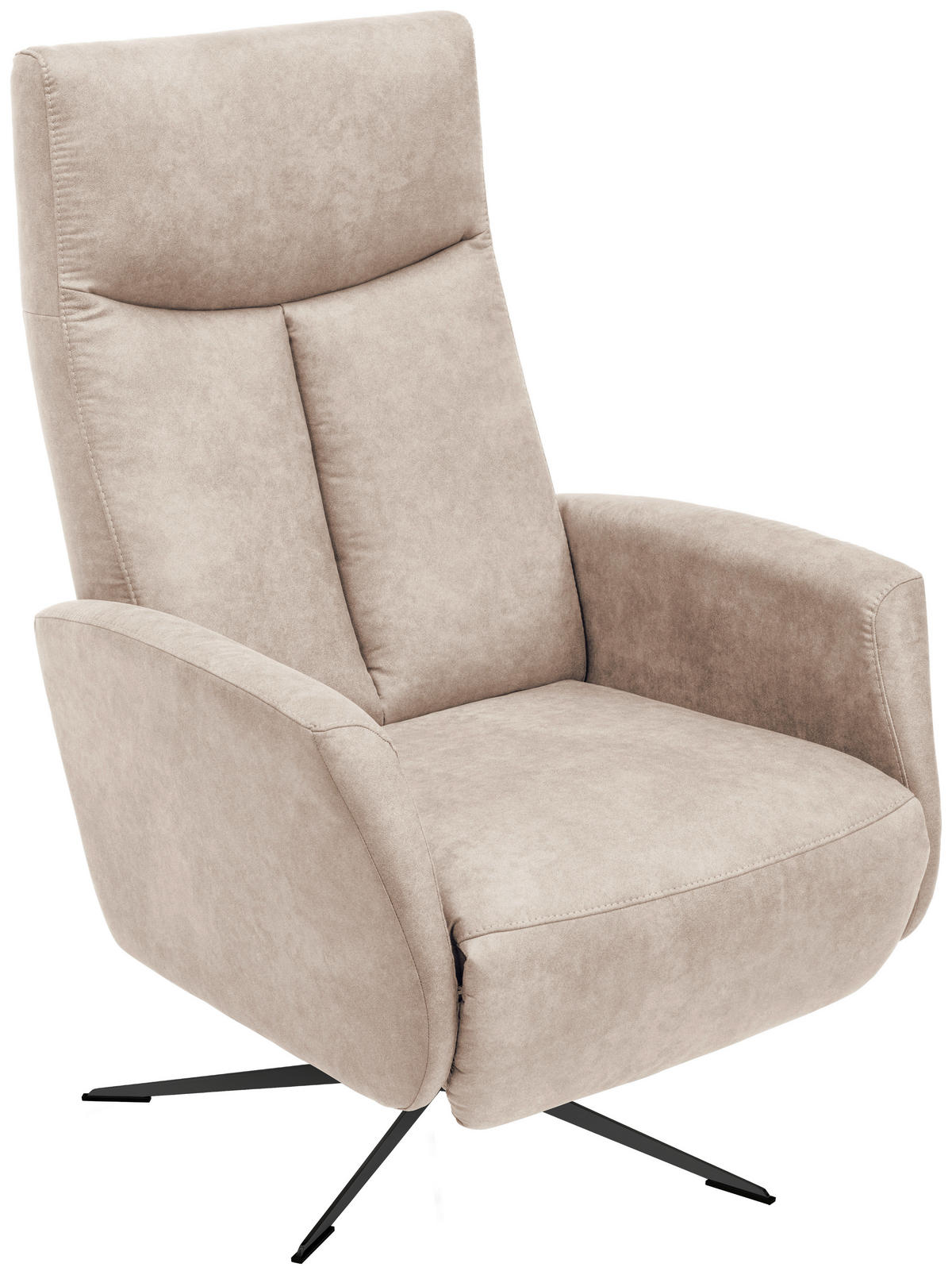 RELAXSESSEL in Textil Hellgrau  - Hellgrau/Schwarz, Design, Textil/Metall (73/105/82cm) - Welnova
