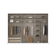 SCHWEBETÜRENSCHRANK 301/223/68 cm 3-türig Champagner  - Champagner/Schwarz, KONVENTIONELL, Glas/Holzwerkstoff (301/223/68cm) - Novel